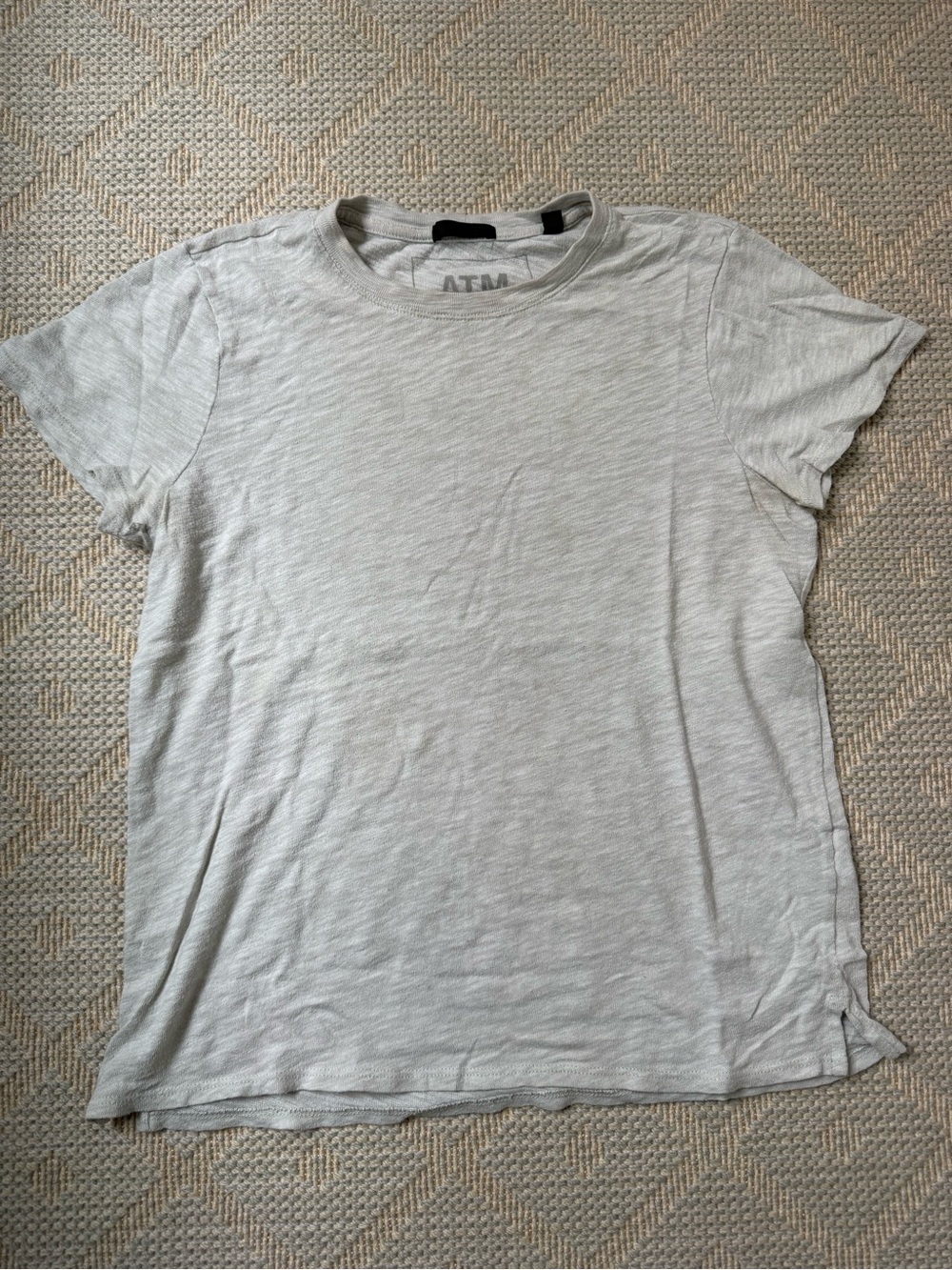 ATM Anthony Thomas Melillo Light Gray Short Sleeve Crewneck Tee